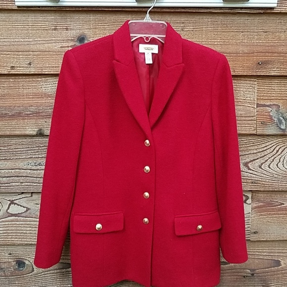 Talbots Jackets & Blazers - Talbots red wool blazer gold buttons 4 career